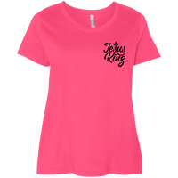 Load image into Gallery viewer, Designs by MyUtopia Shout Out:Jesus King Ladies&#39; Curvy Crew Neck Plus Size T-Shirt,Hot Pink / Plus 1X,Ladies T-Shirts

