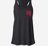 Load image into Gallery viewer, Designs by MyUtopia Shout Out:Jesus King Ladies Flowy Racer-back Tank Top
