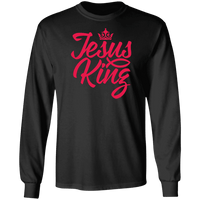 Load image into Gallery viewer, Designs by MyUtopia Shout Out:Jesus King Long Sleeve Ultra Cotton T-Shirt,Black / S,Long Sleeve T-Shirts
