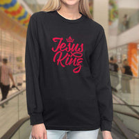 Load image into Gallery viewer, Designs by MyUtopia Shout Out:Jesus King Long Sleeve Ultra Cotton T-Shirt
