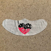 Load image into Gallery viewer, Designs by MyUtopia Shout Out:Jesus Love Fabric Face Covering / Face Mask,Athletic Heather,Fabric Face Mask
