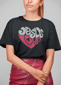 Load image into Gallery viewer, Designs by MyUtopia Shout Out:Jesus Love Heart Adult Unisex T-Shirt
