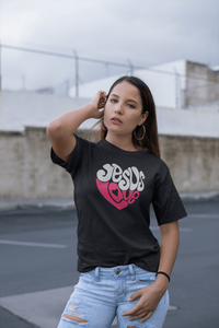 Load image into Gallery viewer, Designs by MyUtopia Shout Out:Jesus Love Heart Adult Unisex T-Shirt
