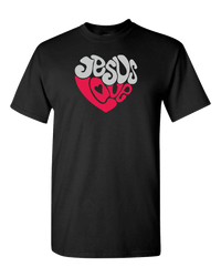 Load image into Gallery viewer, Designs by MyUtopia Shout Out:Jesus Love Heart Adult Unisex T-Shirt,S / Black,Adult Unisex T-Shirt
