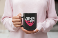 Load image into Gallery viewer, Designs by MyUtopia Shout Out:Jesus Love Heart Ceramic Coffee Mugs - Black
