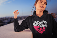 Load image into Gallery viewer, Designs by MyUtopia Shout Out:Jesus Love Heart Core Fleece Pullover Hoodie
