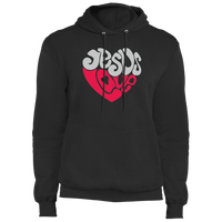 Load image into Gallery viewer, Designs by MyUtopia Shout Out:Jesus Love Heart Core Fleece Pullover Hoodie,S / Jet Black,Pullover Hoodie
