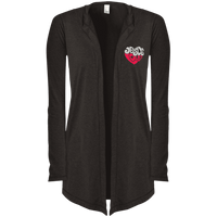 Load image into Gallery viewer, Designs by MyUtopia Shout Out:Jesus Love Heart Embroidered Women&#39;s Hooded Cardigan,Black Frost / X-Small,Sweatshirts
