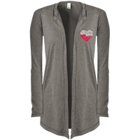 Load image into Gallery viewer, Designs by MyUtopia Shout Out:Jesus Love Heart Embroidered Women&#39;s Hooded Cardigan,Grey Frost / X-Small,Sweatshirts
