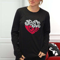 Load image into Gallery viewer, Designs by MyUtopia Shout Out:Jesus Love Heart Long Sleeve Ultra Cotton Unisex T-Shirt
