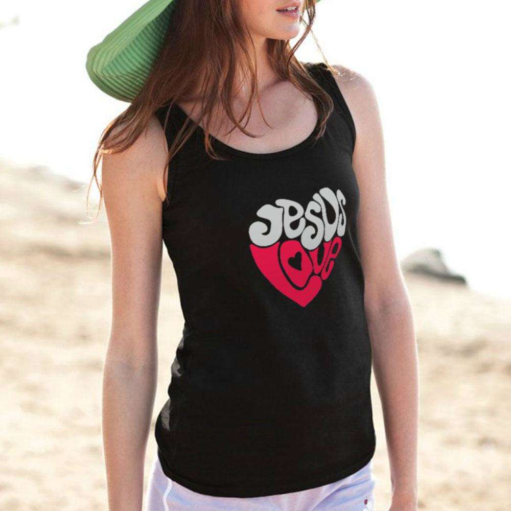 Designs by MyUtopia Shout Out:Jesus Love Heart Unisex Tank