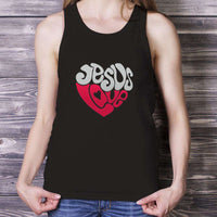 Load image into Gallery viewer, Designs by MyUtopia Shout Out:Jesus Love Heart Unisex Tank
