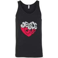 Load image into Gallery viewer, Designs by MyUtopia Shout Out:Jesus Love Heart Unisex Tank,X-Small / Black,Tank Tops

