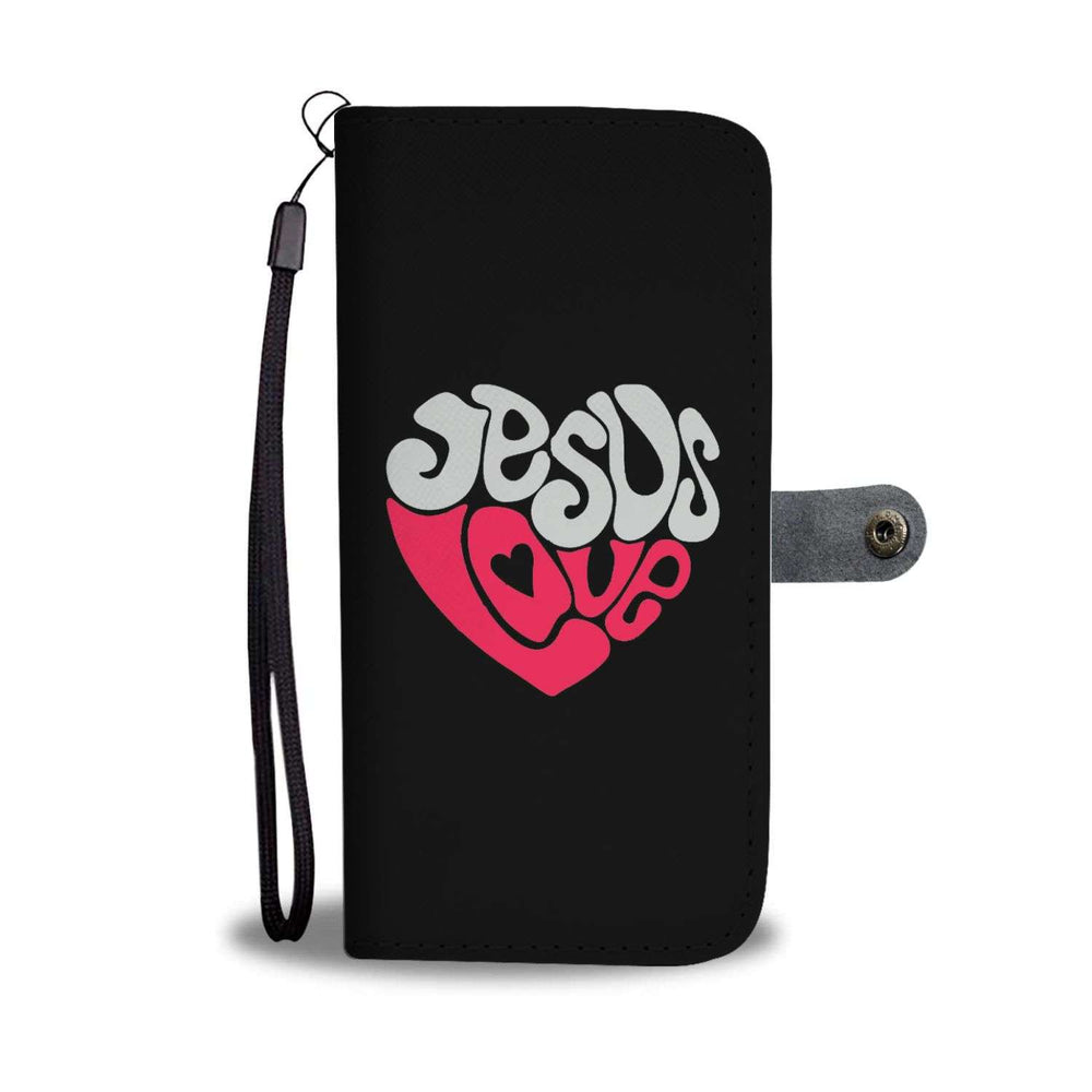 Designs by MyUtopia Shout Out:Jesus Love Heart Universal fit Smartphone / Cell Phone Wallet Case
