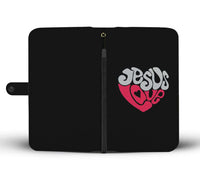 Load image into Gallery viewer, Designs by MyUtopia Shout Out:Jesus Love Heart Universal fit Smartphone / Cell Phone Wallet Case
