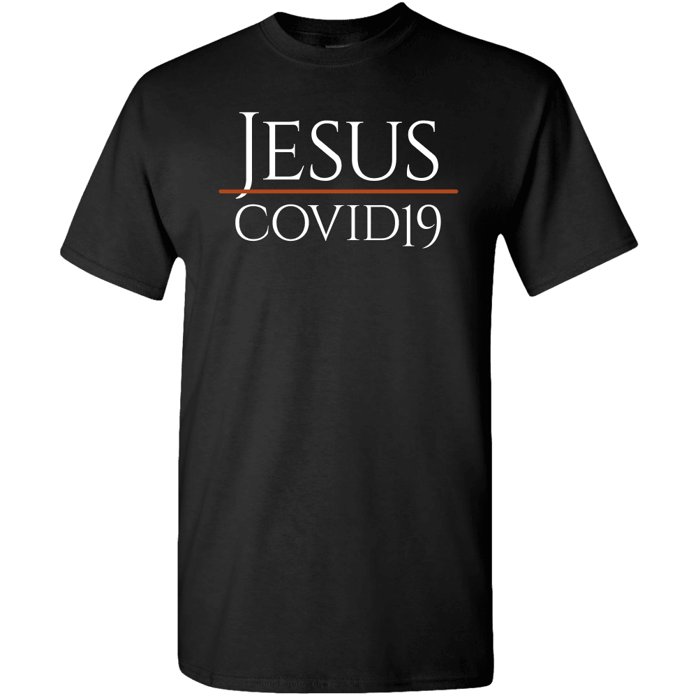 Designs by MyUtopia Shout Out:Jesus over COVID19 Isaiah 41:10 Adult Unisex T-Shirt,S / Black,Adult Unisex T-Shirt