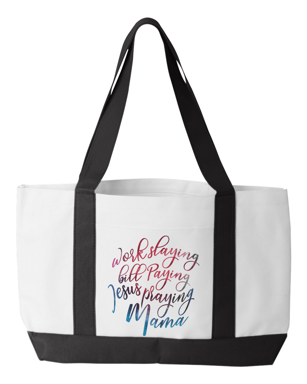 Designs by MyUtopia Shout Out:Jesus Praying Mama Canvas Totebag Gym / Beach / Pool Gear Bag,Default Title,Gym Totebag