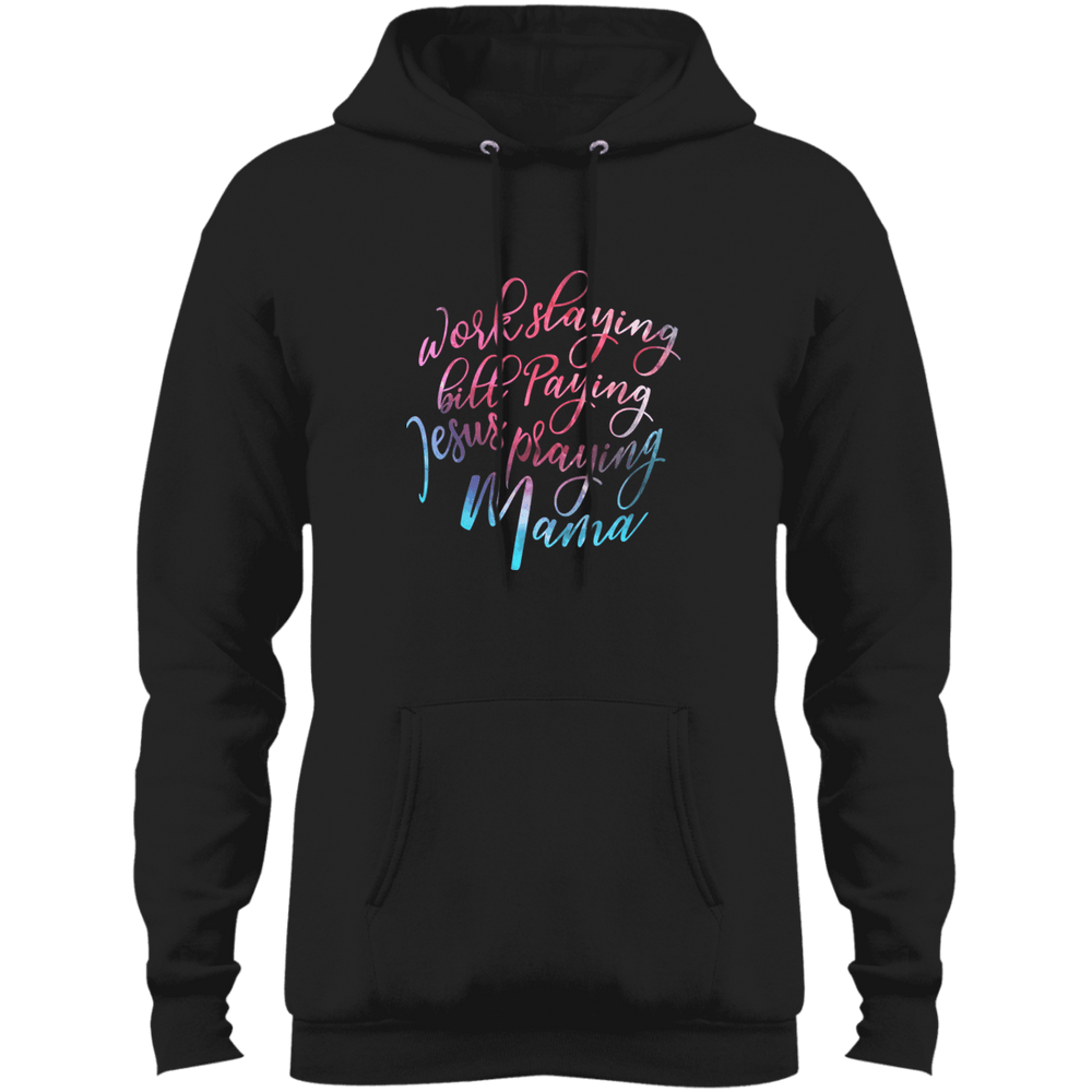 Designs by MyUtopia Shout Out:Jesus Praying Mama Core Fleece Pullover Hoodie,Jet Black / S,Sweatshirts