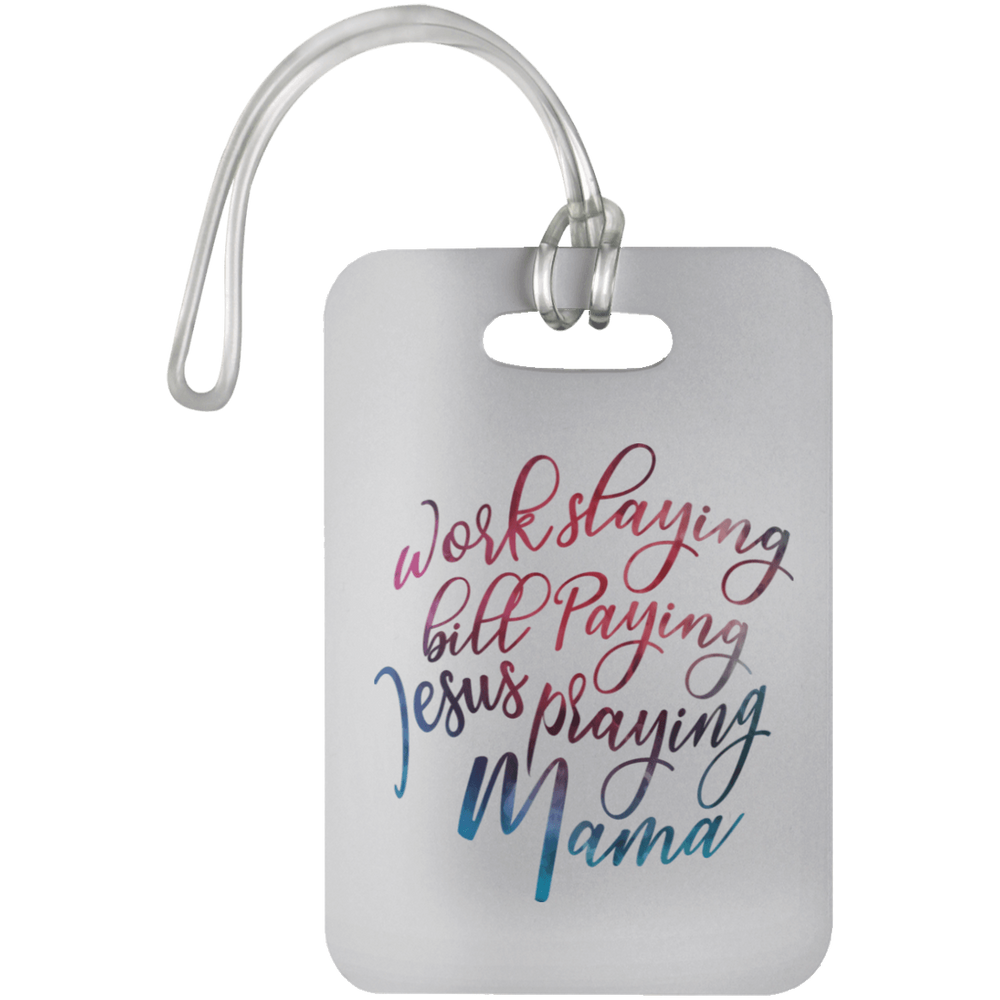 Designs by MyUtopia Shout Out:Jesus Praying Mama Luggage Bag Tag,White / One Size,Luggage Tags