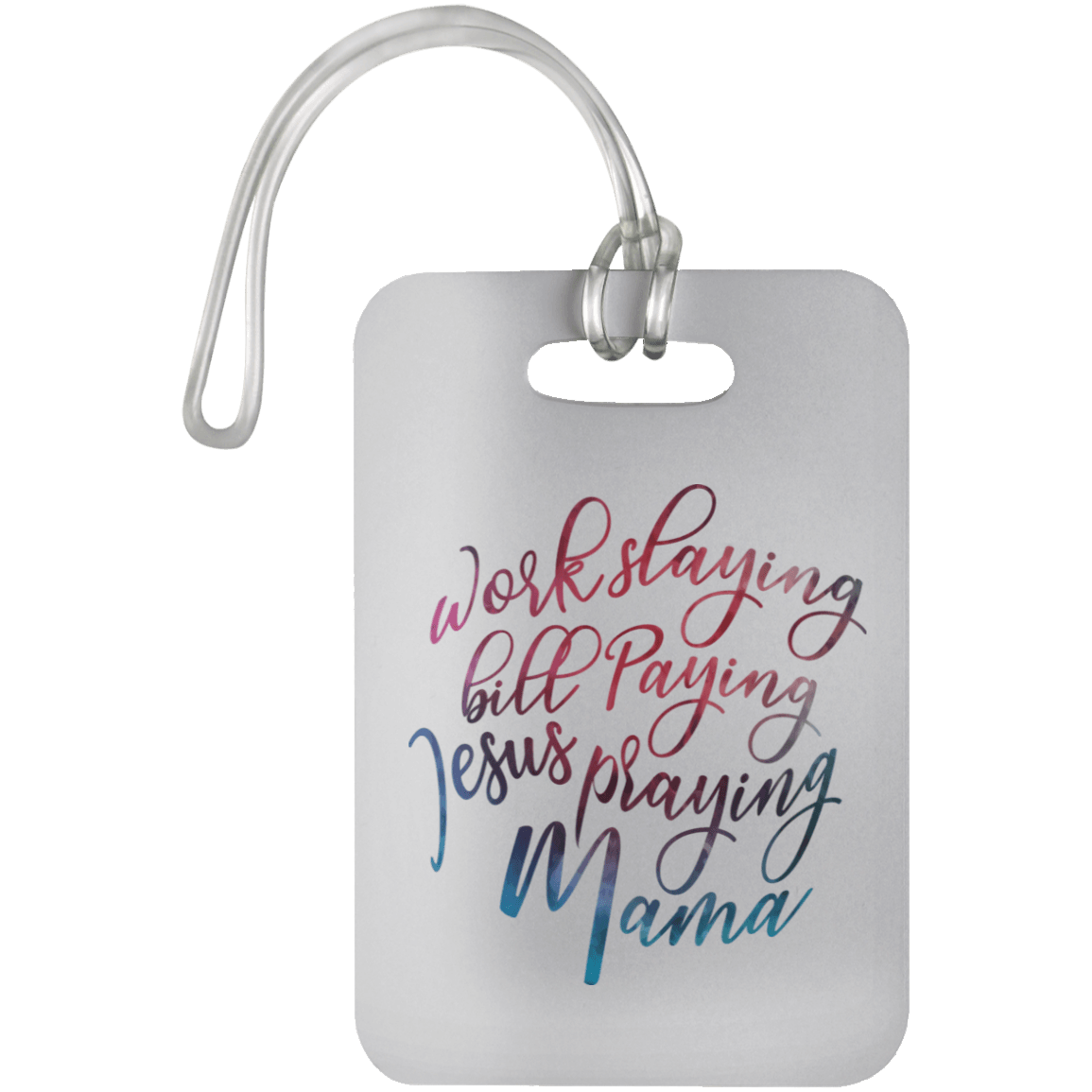 Designs by MyUtopia Shout Out:Jesus Praying Mama Luggage Bag Tag,White / One Size,Luggage Tags