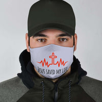 Load image into Gallery viewer, Designs by MyUtopia Shout Out:Jesus Saved My Life Adult Fabric Face Mask with Elastic Ear Loops
