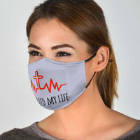 Load image into Gallery viewer, Designs by MyUtopia Shout Out:Jesus Saved My Life Adult Fabric Face Mask with Elastic Ear Loops
