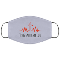Load image into Gallery viewer, Designs by MyUtopia Shout Out:Jesus Saved My Life Adult Fabric Face Mask with Elastic Ear Loops,3 Layer Fabric Face Mask / Grey / Adult,Fabric Face Mask
