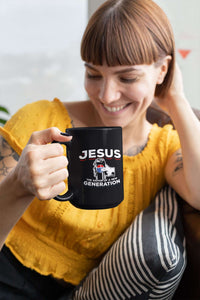 Load image into Gallery viewer, Designs by MyUtopia Shout Out:Jesus Savior of New Generation Ceramic Coffee Mug - Black
