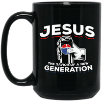 Load image into Gallery viewer, Designs by MyUtopia Shout Out:Jesus Savior of New Generation Ceramic Coffee Mug - Black,15 oz / Black,Ceramic Coffee Mug
