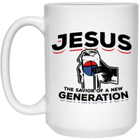Load image into Gallery viewer, Designs by MyUtopia Shout Out:Jesus Savior of New Generation Ceramic Coffee Mugs - White,15 oz / White,Ceramic Coffee Mug
