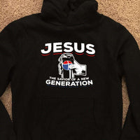 Load image into Gallery viewer, Designs by MyUtopia Shout Out:Jesus Savior of New Generation Core Fleece Unisex Pullover Hoodie,Jet Black / S,Pullover Hoodie
