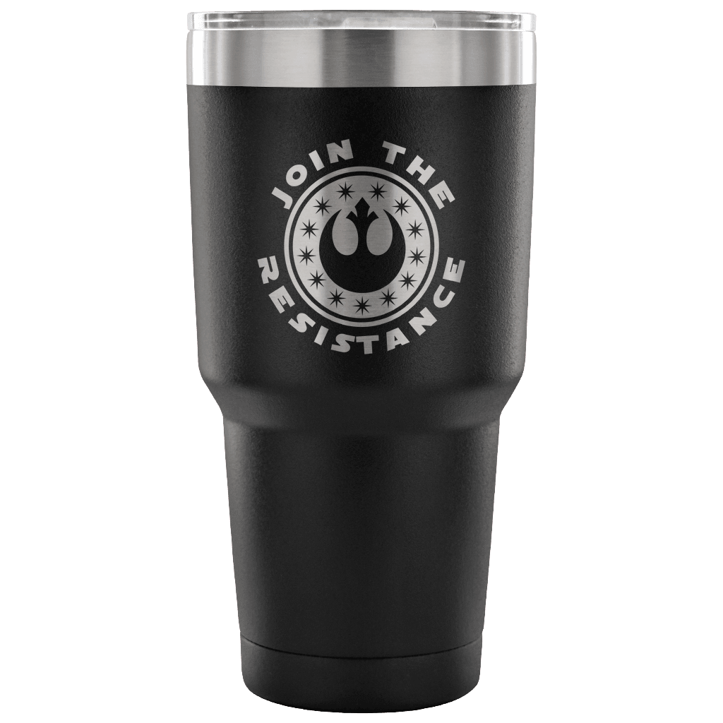 Designs by MyUtopia Shout Out:Join The Resistance Engraved Insulated Double Wall Steel Tumbler Travel Mug,30 Oz / Black,Polar Camel Tumbler