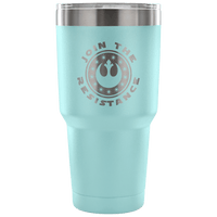 Load image into Gallery viewer, Designs by MyUtopia Shout Out:Join The Resistance Engraved Insulated Double Wall Steel Tumbler Travel Mug,30 Oz / Light Blue,Polar Camel Tumbler
