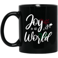 Load image into Gallery viewer, Designs by MyUtopia Shout Out:Joy to the World - Ceramic Coffee Mug - Black,Black / 11 oz,Apparel
