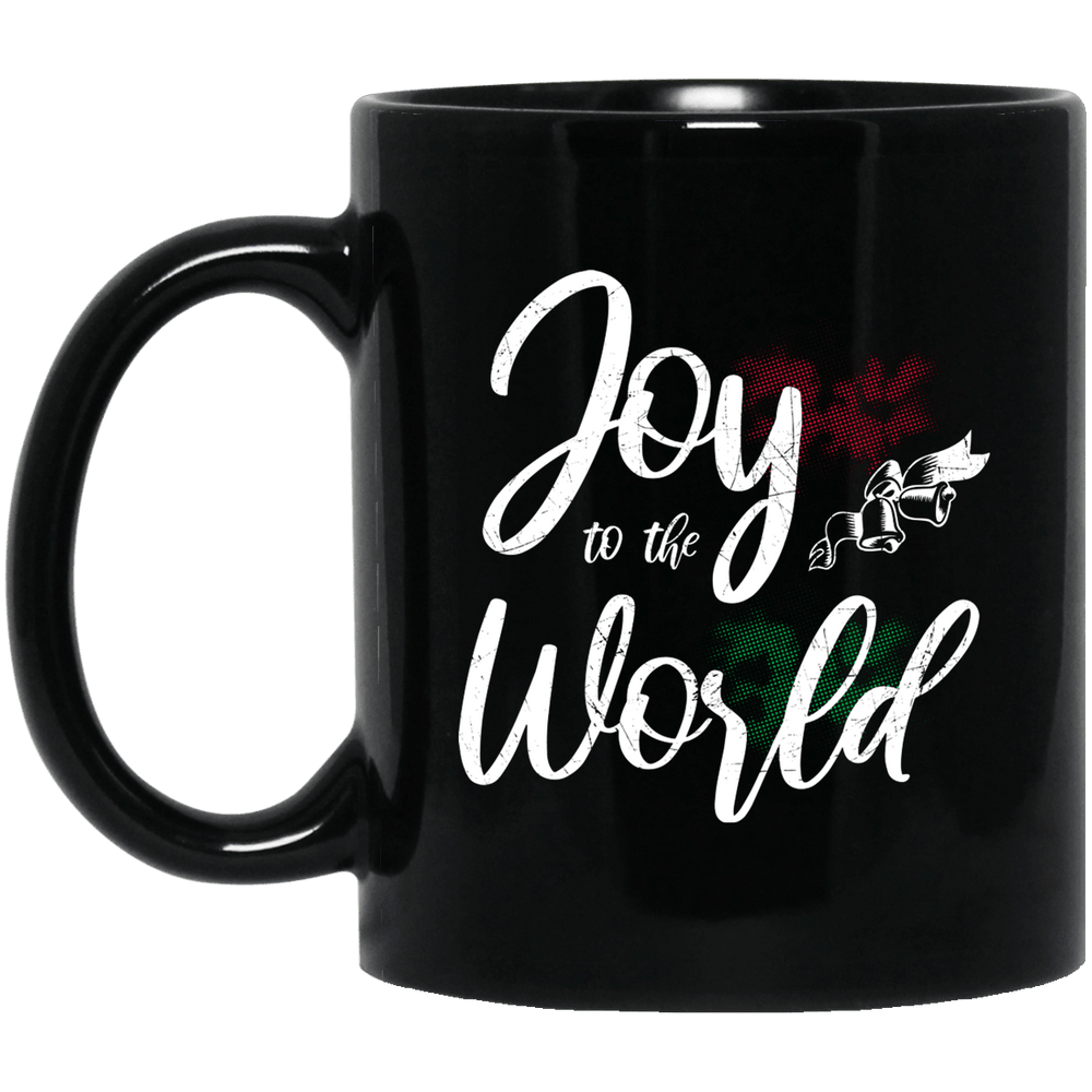 Designs by MyUtopia Shout Out:Joy to the World - Ceramic Coffee Mug - Black,Black / 11 oz,Apparel