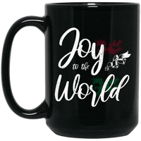 Load image into Gallery viewer, Designs by MyUtopia Shout Out:Joy to the World - Ceramic Coffee Mug - Black,Black / 15 oz,Apparel
