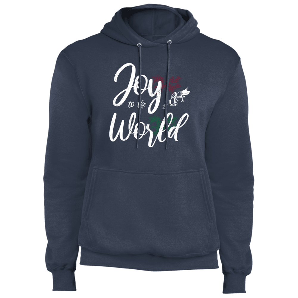 Designs by MyUtopia Shout Out:Joy to the World - Core Fleece Unisex Pullover Hoodie,Navy / S,Sweatshirts