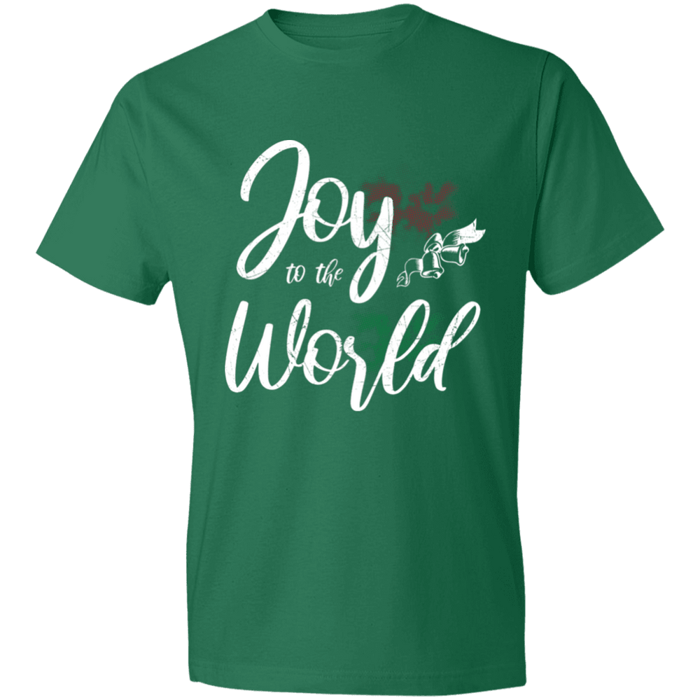 Designs by MyUtopia Shout Out:Joy to the World - Lightweight T-Shirt,Kelly Green / S,Adult Unisex T-Shirt