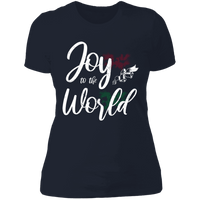 Load image into Gallery viewer, Designs by MyUtopia Shout Out:Joy to the World - Ultra Cotton Ladies&#39; T-Shirt,Midnight Navy / X-Small,Ladies T-Shirts
