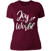 Load image into Gallery viewer, Designs by MyUtopia Shout Out:Joy to the World - Ultra Cotton Ladies&#39; T-Shirt,Maroon / X-Small,Ladies T-Shirts
