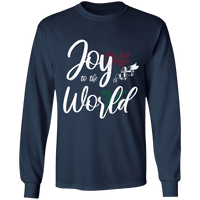 Load image into Gallery viewer, Designs by MyUtopia Shout Out:Joy to the World - Ultra Cotton Long Sleeve T-Shirt,Navy / S,Long Sleeve T-Shirts
