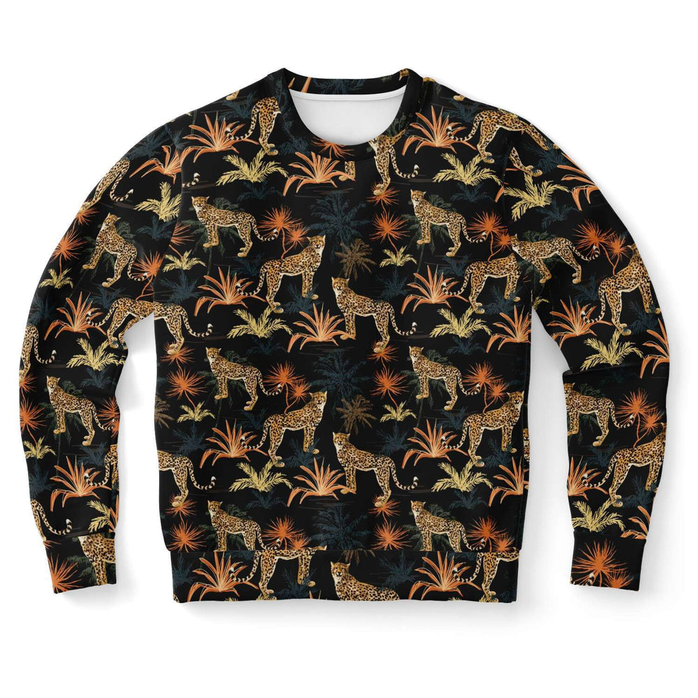 Designs by MyUtopia Shout Out:Jungle Leopard Fashion Fleece Lined Sweatshirt,XS,Fashion Sweatshirt - AOP