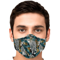 Load image into Gallery viewer, Designs by MyUtopia Shout Out:Jungle Leopard Fitted Fabric Face Mask w. Adjustable Ear Loops,Adult / Single / No filters,Fabric Face Mask
