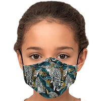 Load image into Gallery viewer, Designs by MyUtopia Shout Out:Jungle Leopard Fitted Fabric Face Mask w. Adjustable Ear Loops,Youth / Single / No filters,Fabric Face Mask
