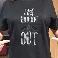 Load image into Gallery viewer, Designs by MyUtopia Shout Out:Just Hangin&#39; Out Adult Unisex Cotton Short Sleeve T-Shirt
