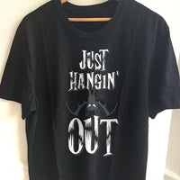 Load image into Gallery viewer, Designs by MyUtopia Shout Out:Just Hangin&#39; Out Adult Unisex Cotton Short Sleeve T-Shirt,S / Black,Adult Unisex T-Shirt

