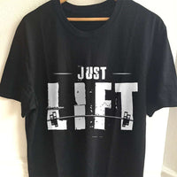 Load image into Gallery viewer, Designs by MyUtopia Shout Out:Just Lift Adult Unisex Black T-Shirt,S / Black,Adult Unisex T-Shirt
