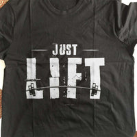Load image into Gallery viewer, Designs by MyUtopia Shout Out:Just Lift Adult Unisex Black T-Shirt
