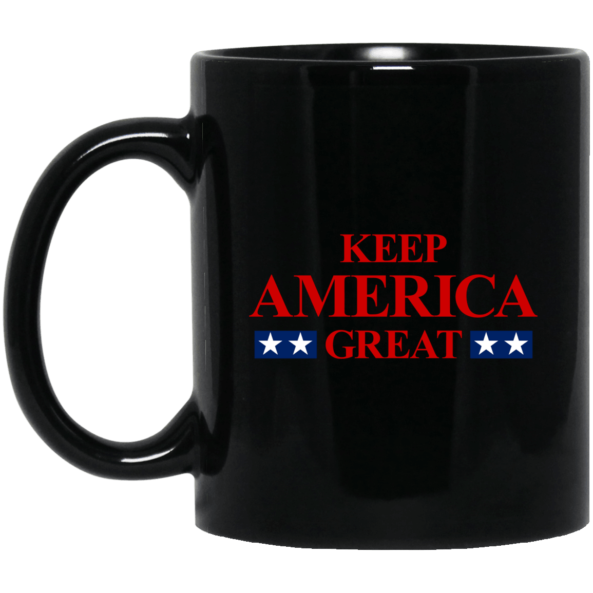 Designs by MyUtopia Shout Out:Keep America Great Ceramic Coffee Mug,BM11OZ 11 oz. Black Mug / Black / One Size,Apparel