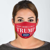 Load image into Gallery viewer, Designs by MyUtopia Shout Out:Keep America Great Trump 2020 Adult Fabric Face Mask with Elastic Ear Loops
